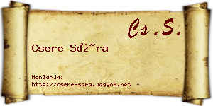 Csere Sára névjegykártya