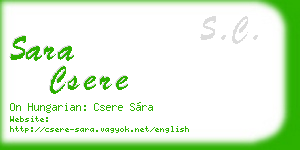 sara csere business card